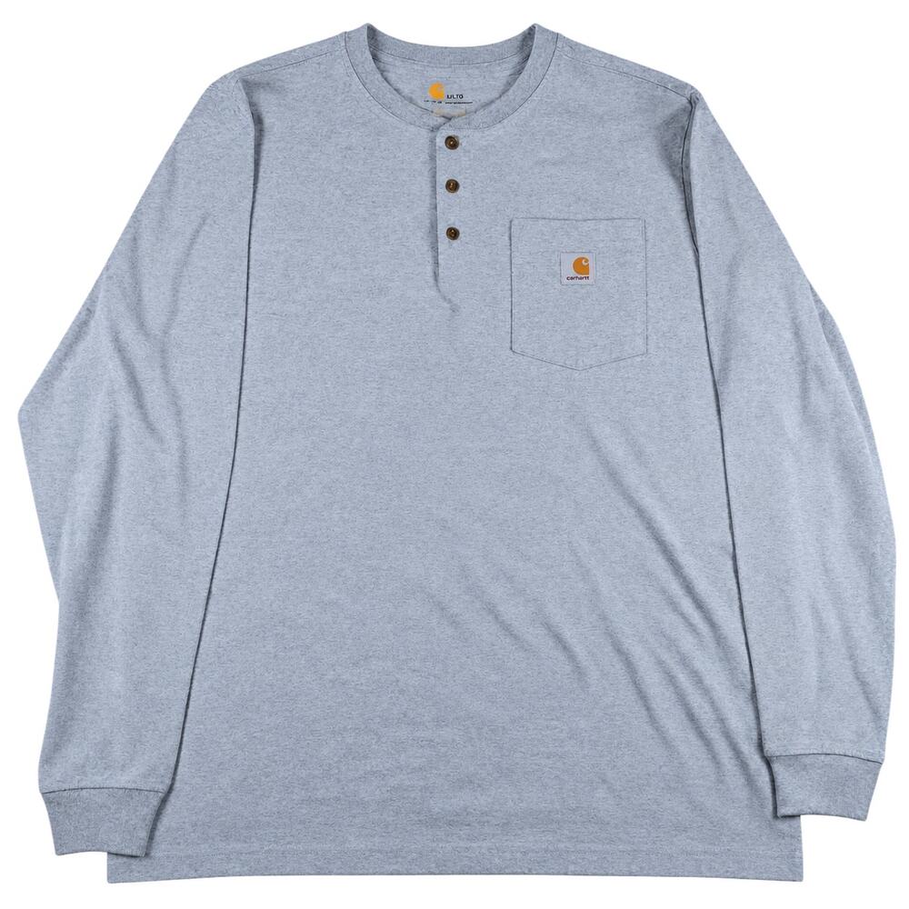 Carhartt K128 Henley Men’s Large Tall Gray Heavyweight Original Fit NWOT
